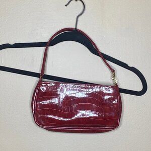 Cutesy Faux Leather Blood Red Purse
